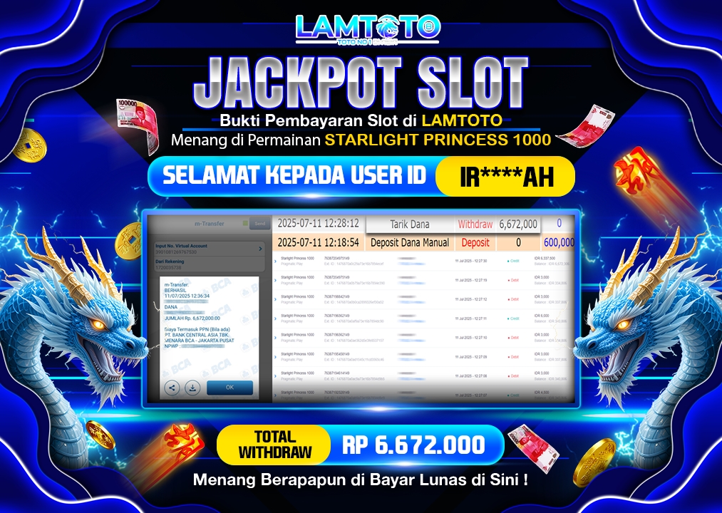 BUKTI JACKPOT LUNAS LAMTOTO