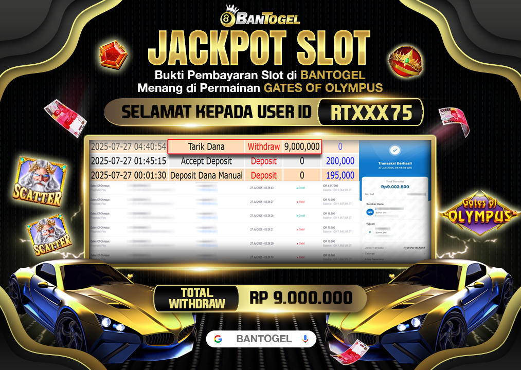 BUKTI JACKPOT LUNAS BANTOGEL