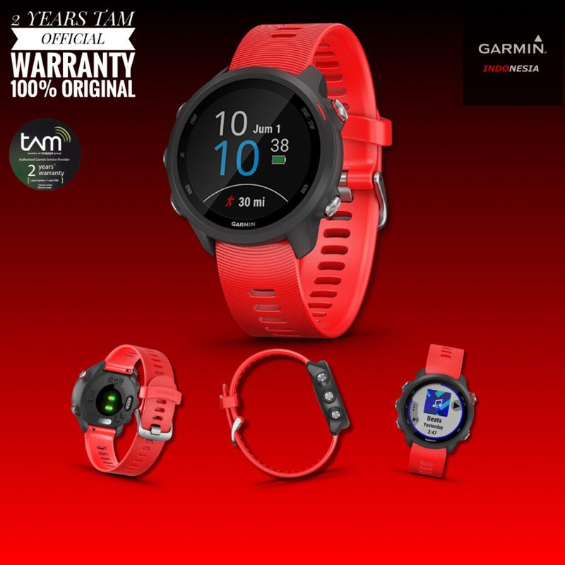 jual GARMIN FORERUNNER 245 LAVA RED MUSIC ORIGINAL harga review