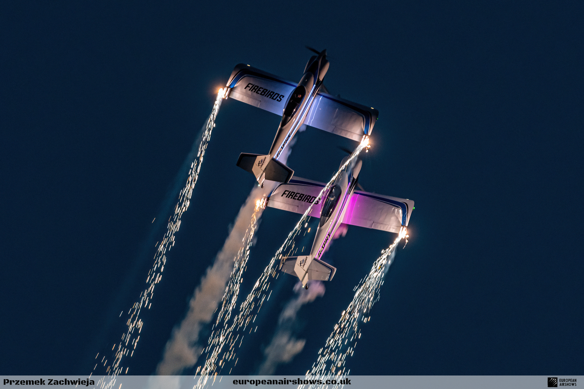 Firebirds RV-4 pair — pyrotechnic-capable display