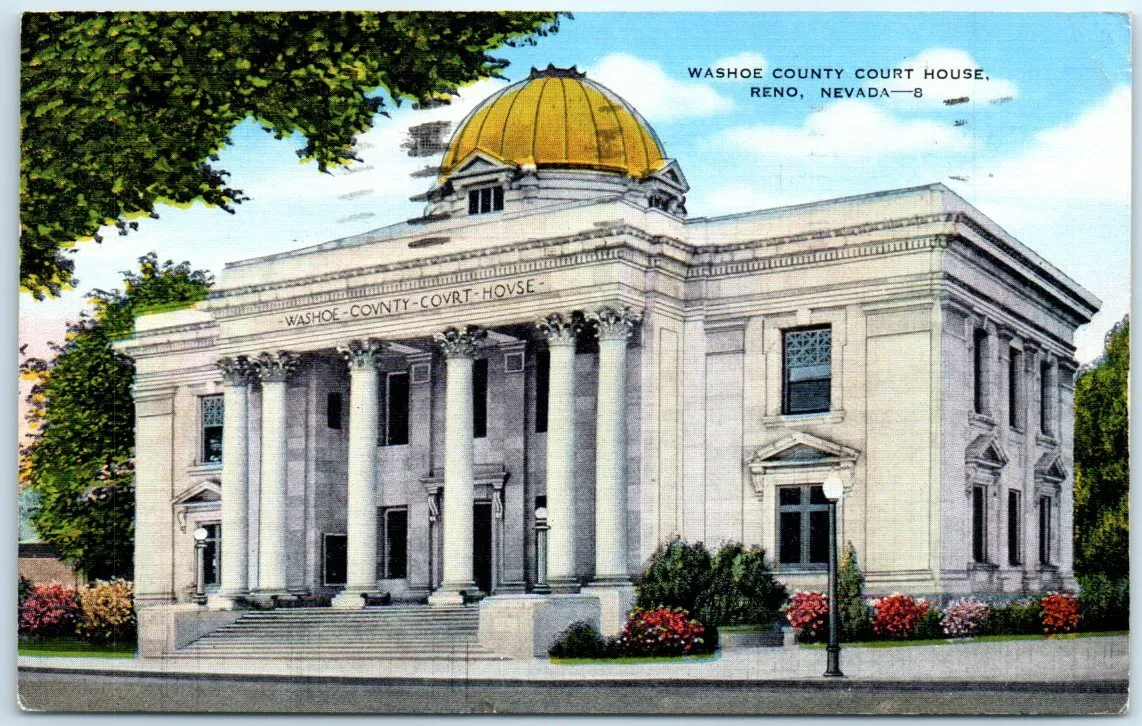 Postcard showing the Washoe County courthouse