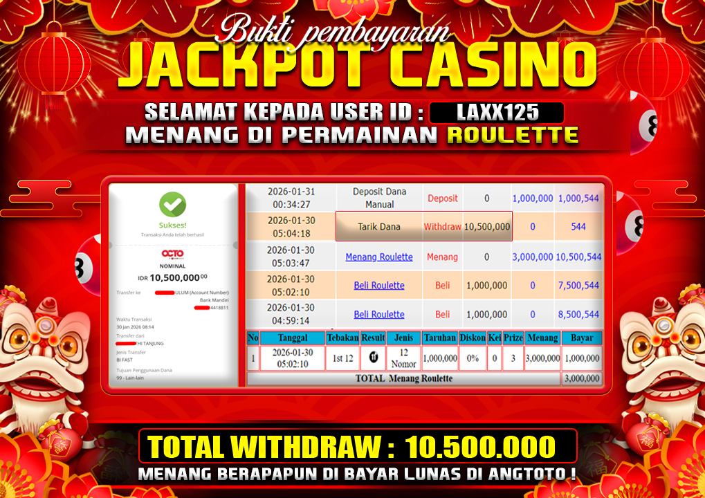 BUKTI JACKPOT LUNAS BUKUTOGEL