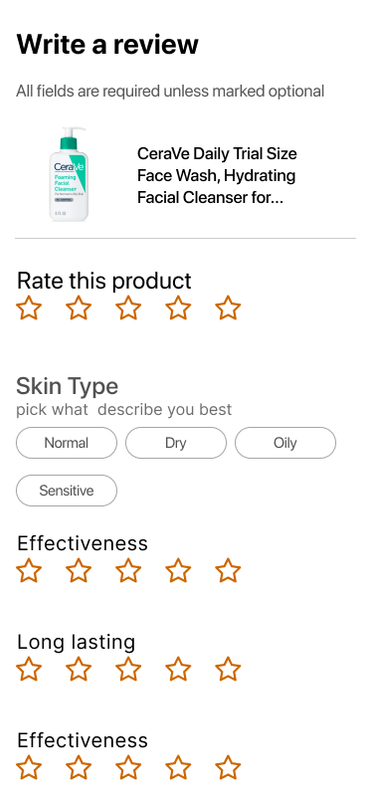 i-OS Form to Write reviews cleanser