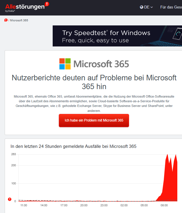 OWA-Störung auf allestoerungen.de