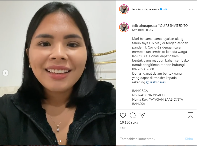 Anak Hotman Paris ajak galang dana saat ulang tahun.