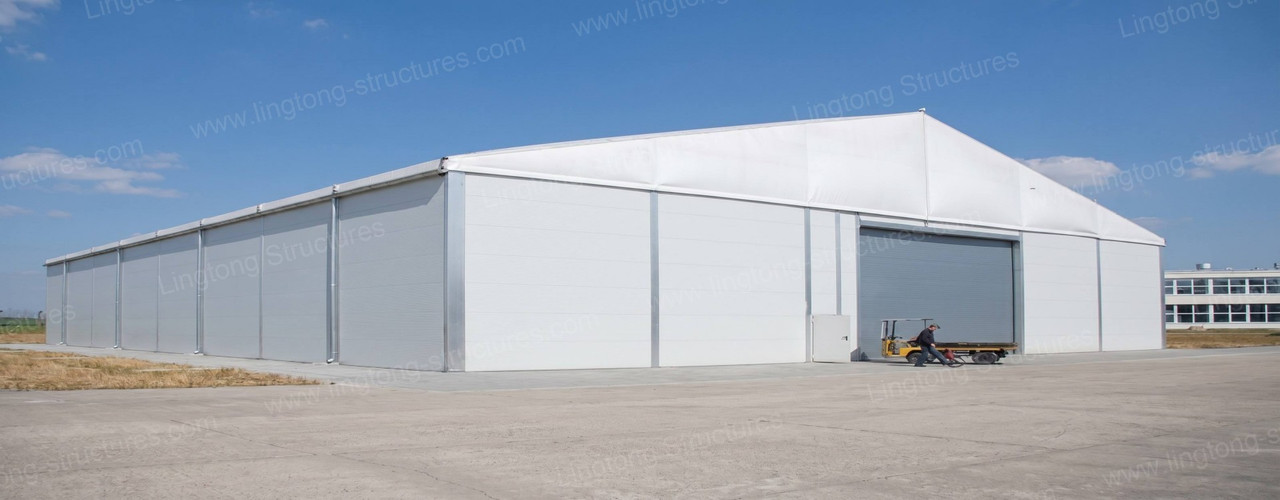 Lingtong large-span aluminum warehousing tent exterior view