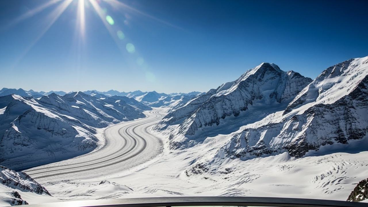 Vista incrível do trem Luzern-Interlaken Express