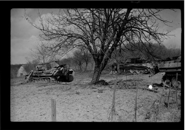 Венгрия, район озера Балатон. Подбитые танки.
