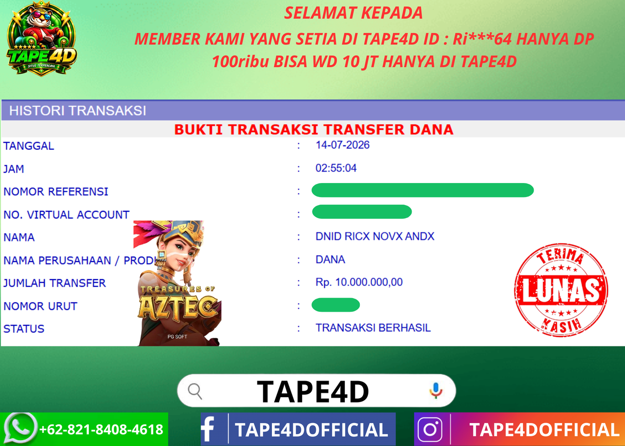 TAPE4D TREASURE OF AZTEC PG SOFT 10.000.000-LUNAS