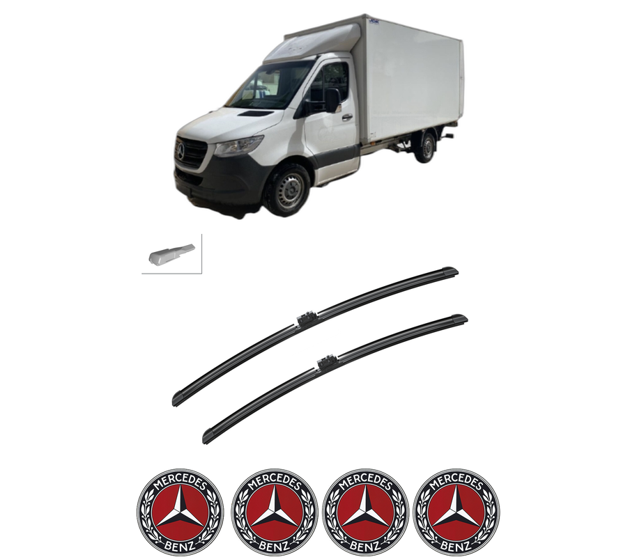 Set stergatoare auto MERCEDES-BENZ SPRINTER 5-t Platform/Chassis (B907) din 2018-2022, pentru parbriz auto, 2 bucati, Bosch Aerotwin, din cauciuc siliconat rezistent, 4 Stickere Auto MERCEDES-BENZ