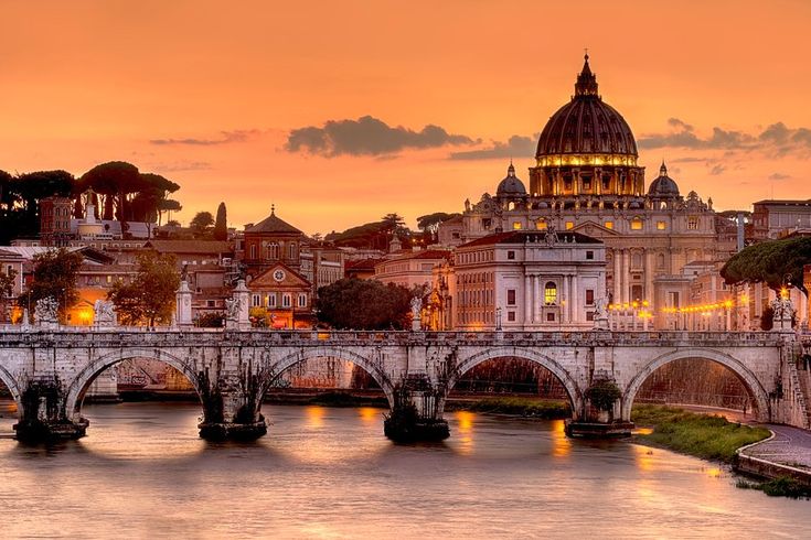 Rome at sunset Sponsored Saint Peter Highly detailed