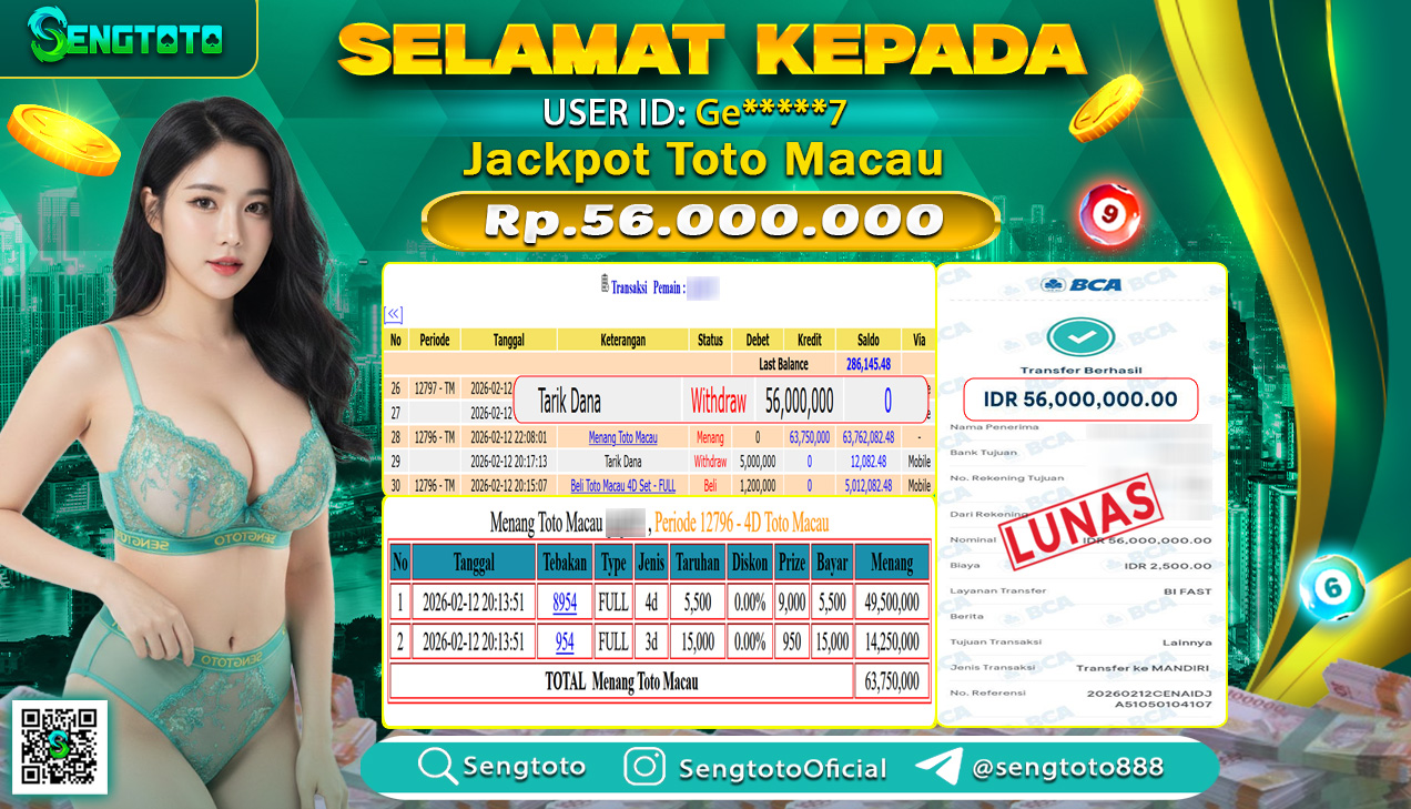 BUKTI PEMBAYARAN TOGEL TOTO MACAU
