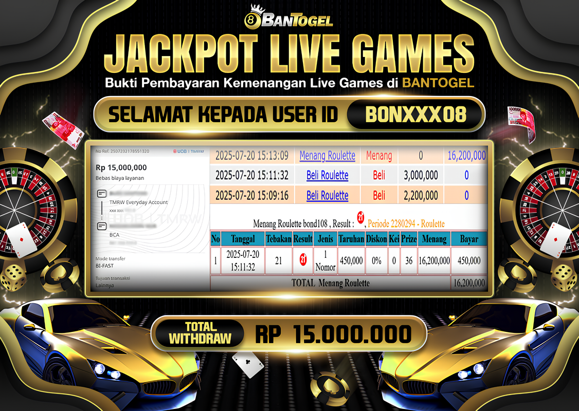 BUKTI JACKPOT LUNAS BANTOGEL