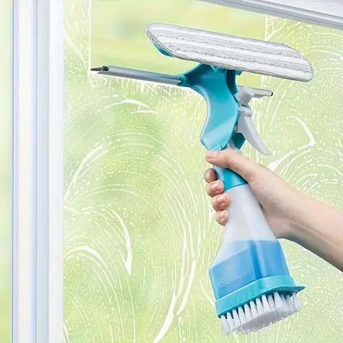 4-in-1 Multifunctional Glass Window Wiper and Spray Cleaning Tool