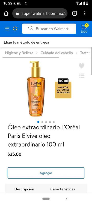 Walmart: Óleo extraordinario L'Oréal Paris Elvive óleo extraordinario 100 ml 