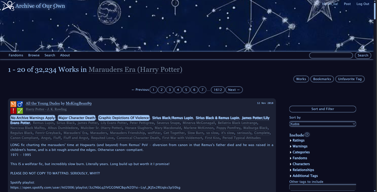 Starfall Site Skin (Desktop Fic Search)