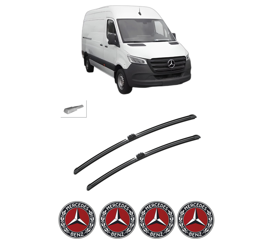 Set stergatoare auto MERCEDES-BENZ SPRINTER 5-t Van (B907) din 2018-2021, pentru parbriz auto, 2 bucati, Bosch Aerotwin, din cauciuc siliconat rezistent, 4 Stickere Auto MERCEDES-BENZ