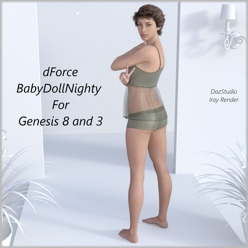 dForce BabyDollNighty For genesis 8 and 3 dForce BabyDollNighty For genesis 8 and 3