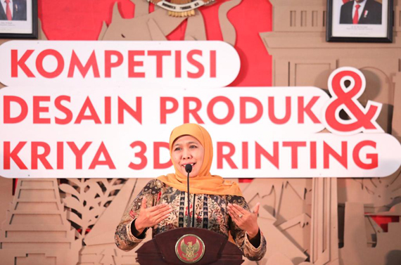 Hadiri Kompetisi Desain Produk & Kriya 3D Printing, Gubernur Khofifah Ajak Anak Muda Jadikan Jatim Provinsi Terdepan Dibidang Ekonomi Kreatif di Indonesia