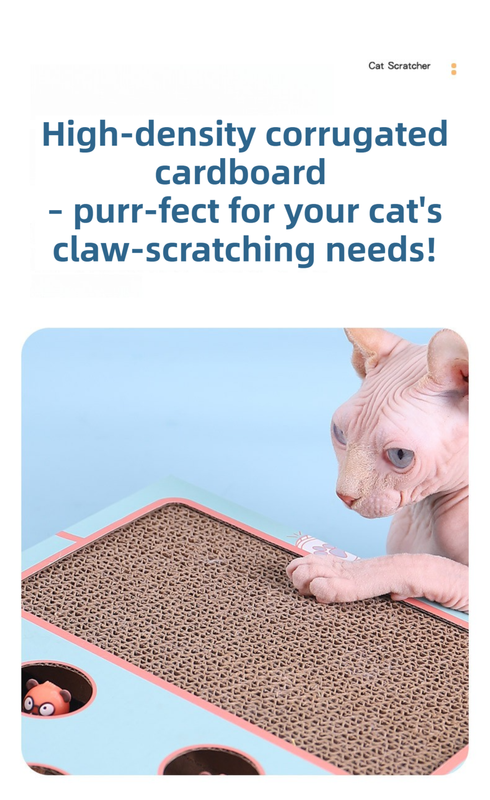 Whack-A-Mole Cat Toy (Figurine Mole & 5 Hole) - Interactive Puzzle Box