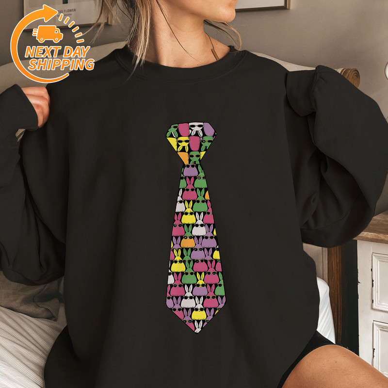 B0DXDYVXY8 Easter Bunny Tie Rabbit Easter Day Boys Toddler Teens Kids T Shirt MK6