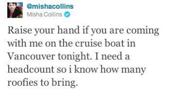R. misha joking about roofieing fans