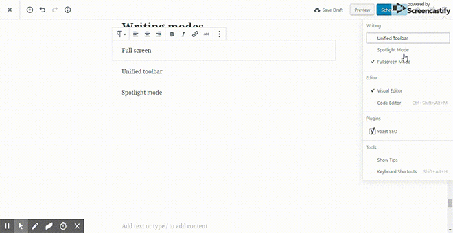 Spotlight mode | WordPress Bloggers: Must Know Gutenberg Tips & Tricks