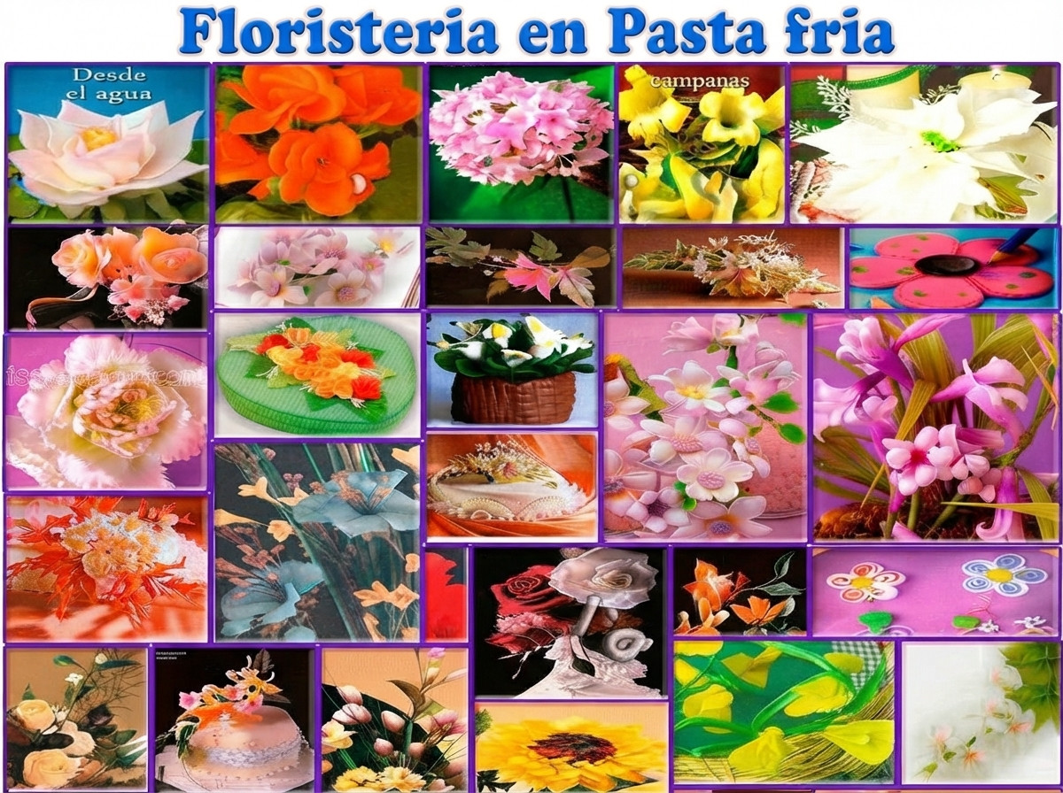 Elaborar floristeria flores porcelanicron modelado pasta fria