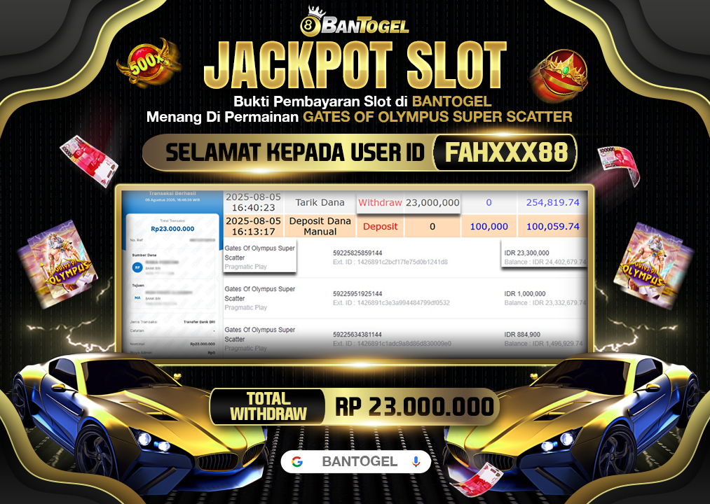 BUKTI JACKPOT LUNAS BANTOGEL