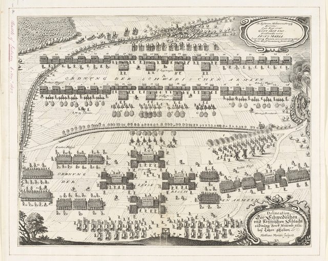 Order of battle at Battle of Lützen, 1632 by MATTHÄUS MERIAN I (1593-1650)