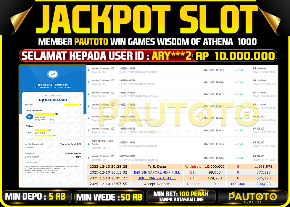 BUKTI JACKPOT LUNAS PAUTOTO