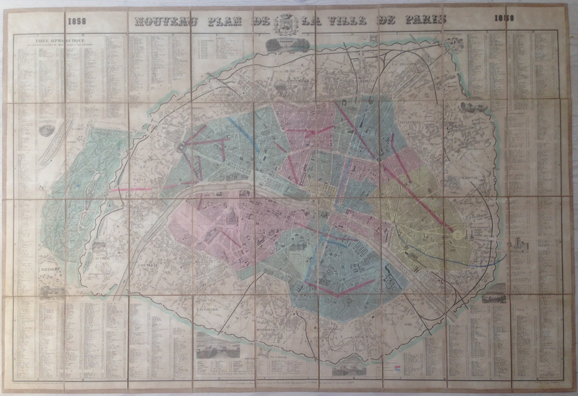 DELAMARE, F. (ENGRAVER) - Nouveau plan de la ville de Paris 1858