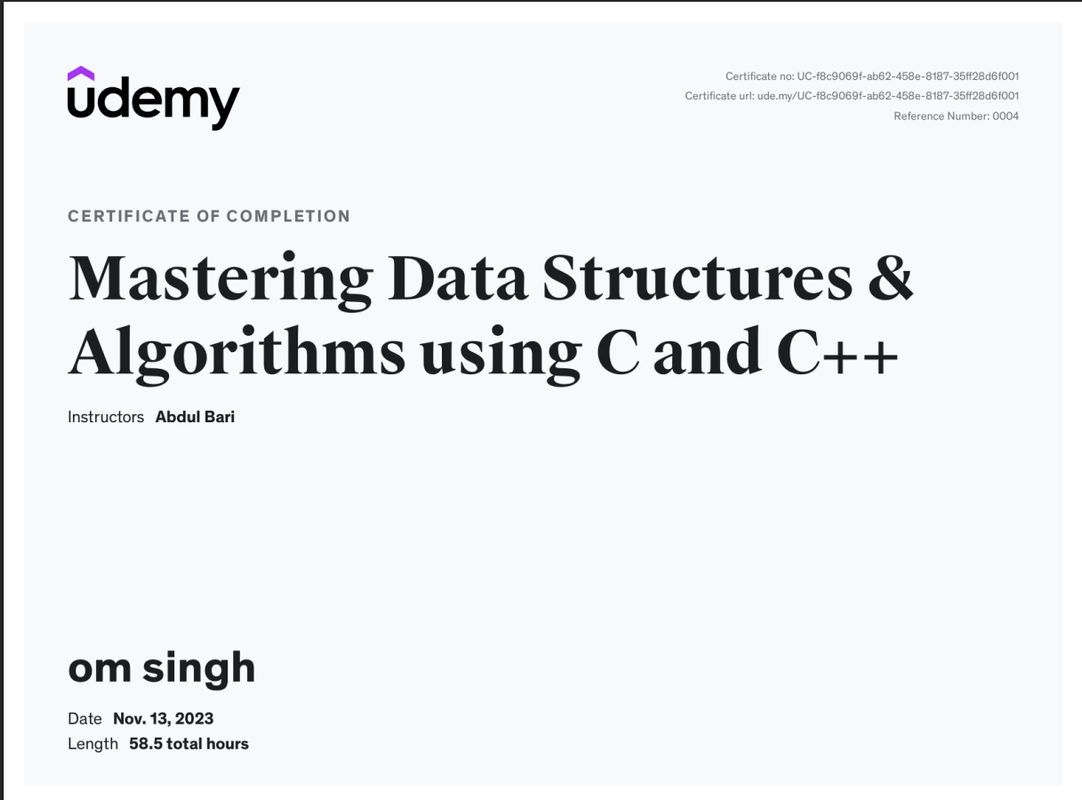 Data Structures & Algorithms in C++