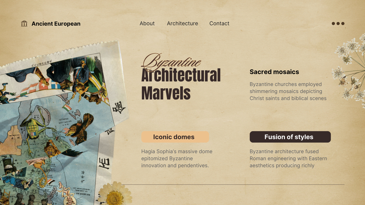 Brown Simple Ancient European Architecture Presentation