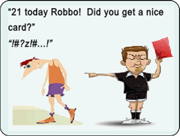 21 Today Robbo RED CARD 01
