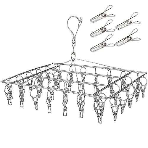 Amazon: Colgadero con 40 clips de acero inoxidable, para cuando no tienes tanto espacio donde colgar