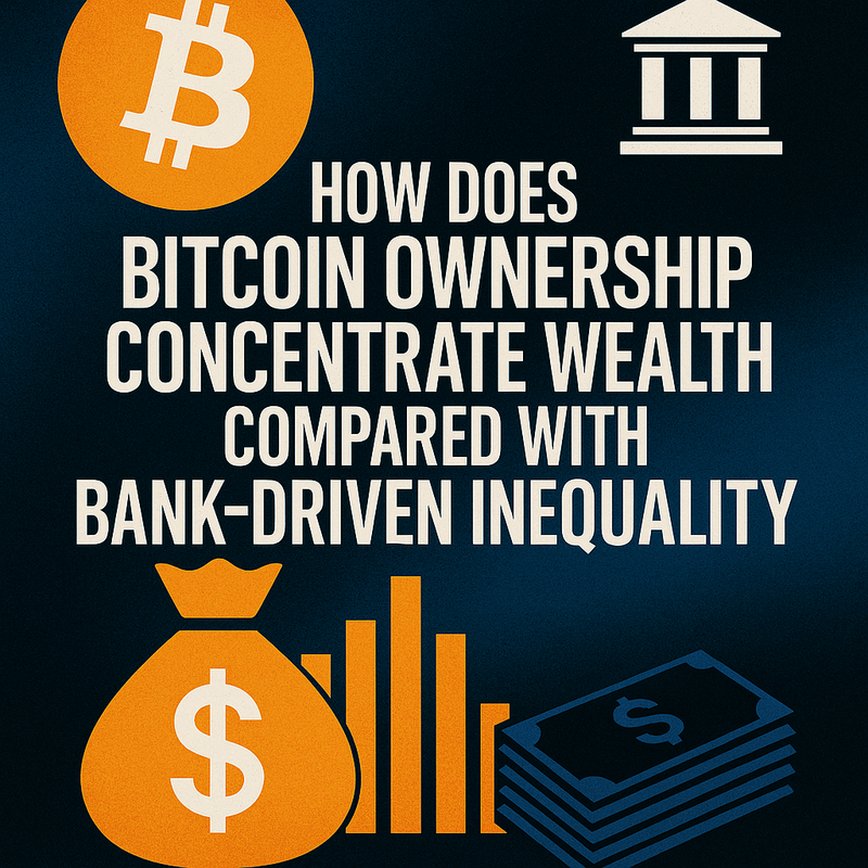 How does Bitcoin ownership concentrate wealth compared with bank-driven inequality