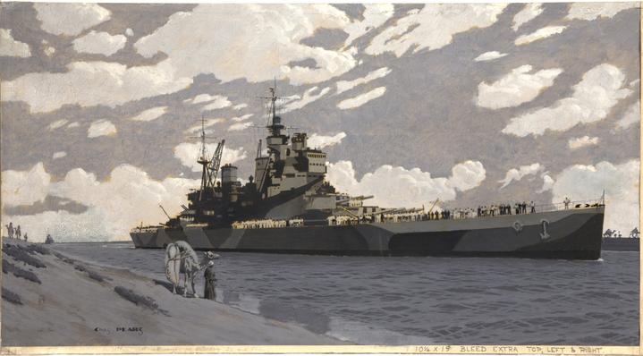 El HMS Howe cruza el Canal de Suez