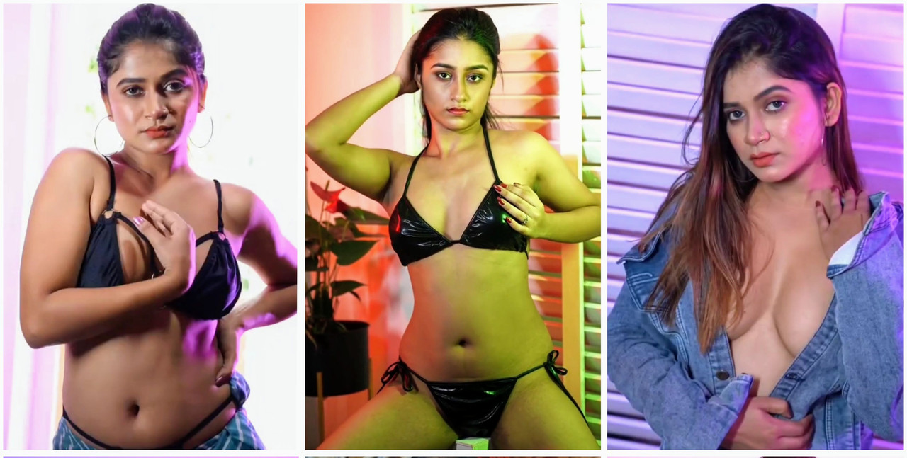 Tithi ghosh hot baddie teasing bikini shoot flashing her cleavage Full Nude video