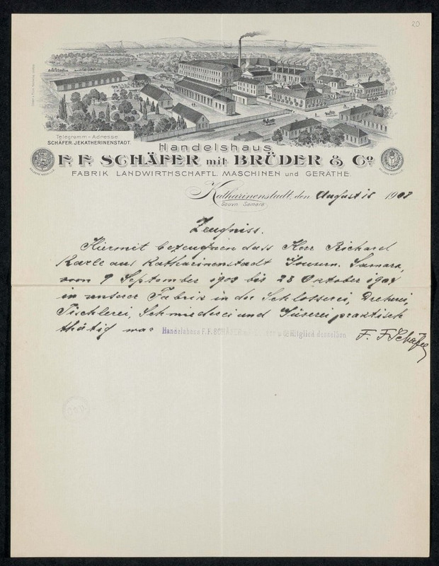 Karle Zeugnis Schäfer 1908 08