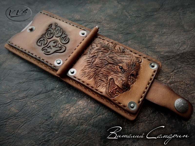 кошелек зажим волк5