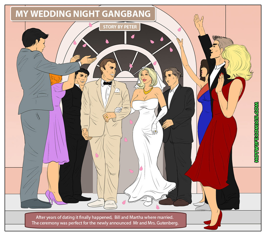 Hotwifecomics - My wedding night gangbang » RomComics picture