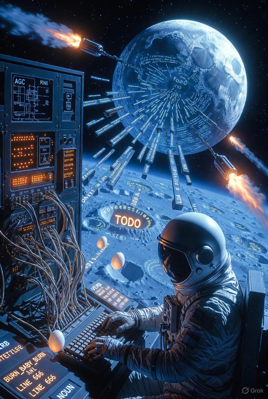 🚀 O Código Que Levou o Homem à Lua: Piadas em Assembly, TODO na Produção e o Maior “It Works on My Machine” da História