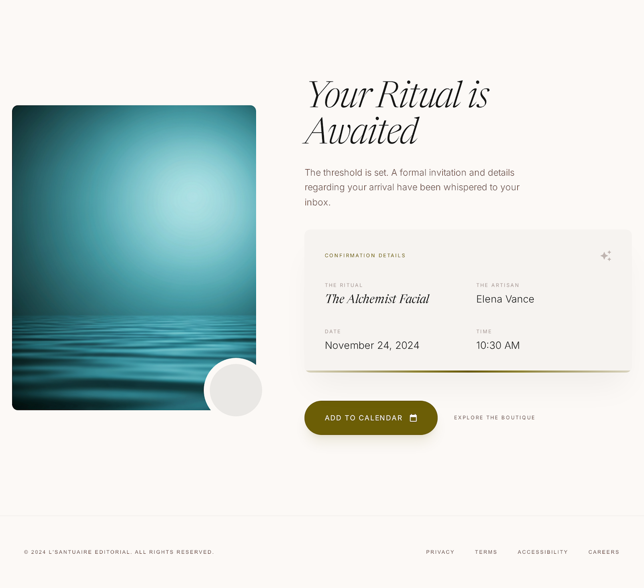 Personalise & Review Client preferences collected once. Final review with full appointment details before confirmation.