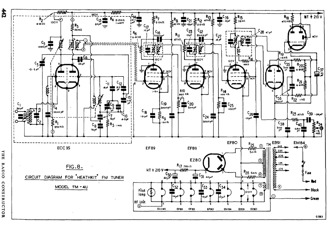 Heathkit FM-4U FM tuner (schematic)