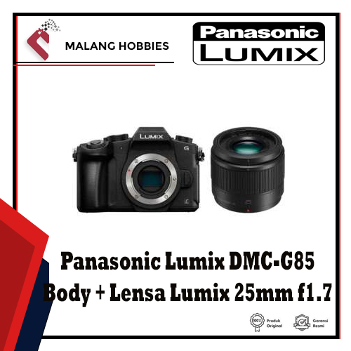jual Panasonic Lumix DMC-G85 Body + Lumix 25mm f1.7 harga malang