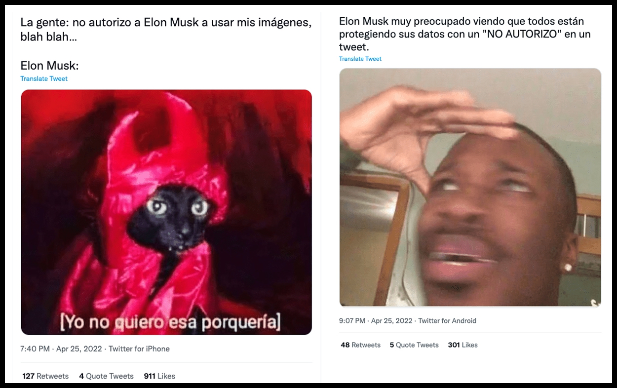 Usuarios de Twitter prohíben a Elon Musk usar sus datos personales y crean memes