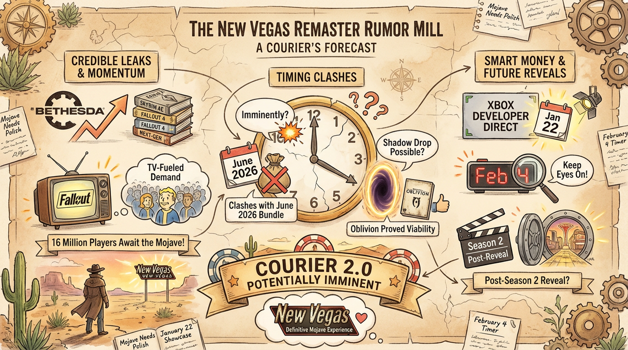 Fallout New Vegas Remastered Leak: Imminent Shadow Drop or Just Hype? 1 Post-apocalyptic gaming controller with wasteland dust effects