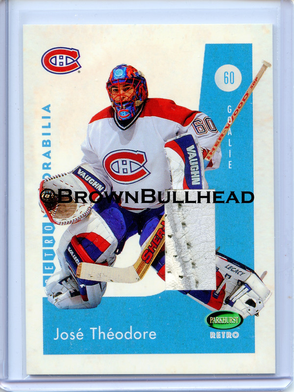 2002 03 ITG Parkhurst Retro Memorabilia RM 07 José Théodore Montréal Canadiens COPY 8A