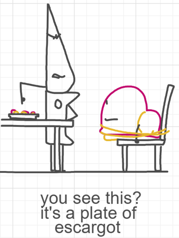 A panel from A Murder On The, episode six of the Board Boards object show by Furretwalk/WalkingFurret.